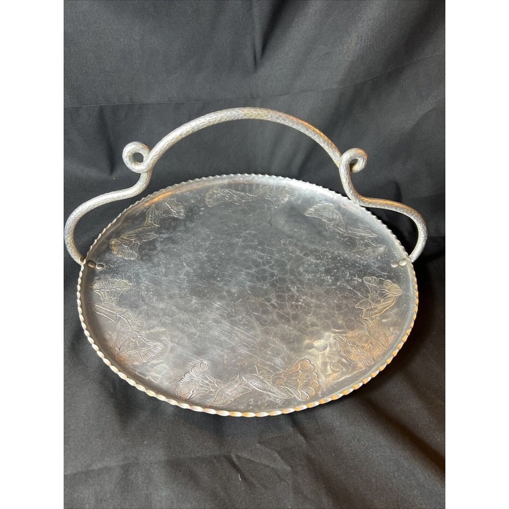 Wrought Farberware Brooklyn NY‎ Aluminum Tray with Hammered Handle